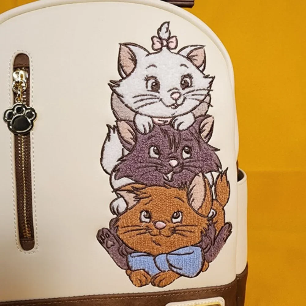 Loungefly Disney The Aristocats Stacked Kittens Chenille Marie Mini Back…